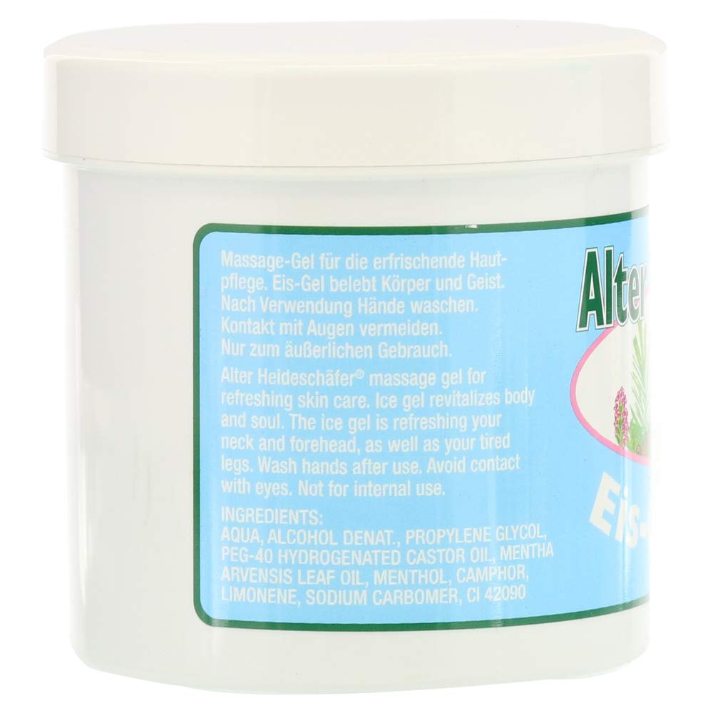 Ice-Gel with Peppermint, Campher & Menthol for Headaches, Stiff Neck, Joints, Muscles - Cooling & Soothing- Large 250ml Tub by Krauterhof - dailyvitalstore