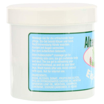 Ice-Gel with Peppermint, Campher & Menthol for Headaches, Stiff Neck, Joints, Muscles - Cooling & Soothing- Large 250ml Tub by Krauterhof - dailyvitalstore