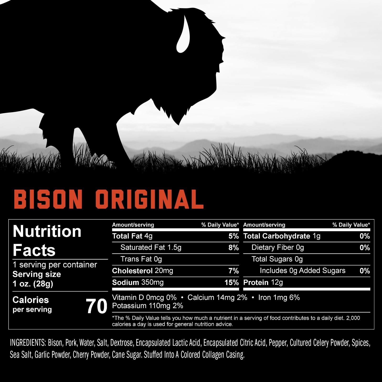 ICON Meats Bison and Pork Snack Sticks, Original Flavor, 24 Pack of High Protein Snacks, Sugar Free, Natural Jerky Meat Sticks, Gluten Free, USDA Inspected, Made in USA, Gifts for Him - dailyvitalstore