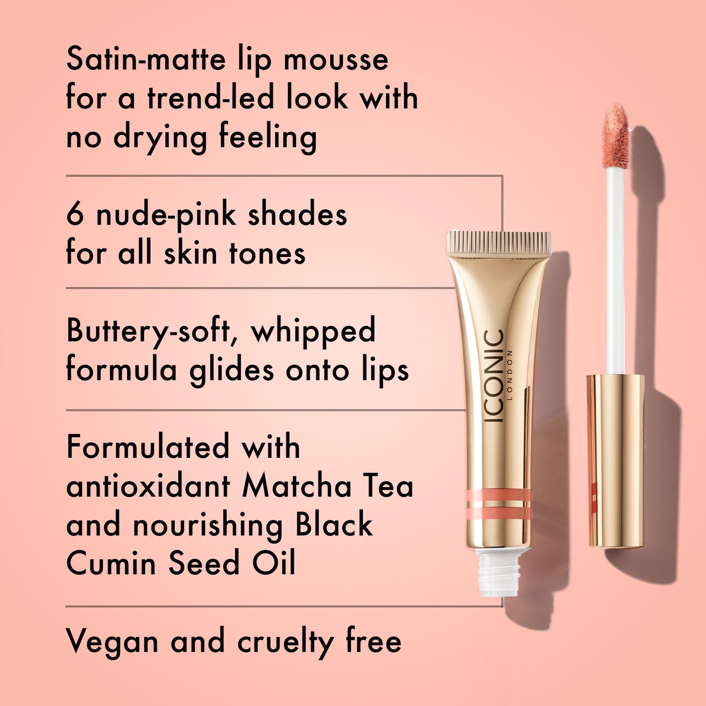 ICONIC LONDON Cloud Kiss Matte Lip Mousse | Matte Liquid Lip Colour, Cruelty-Free, Vegan Makeup, Show Off - dailyvitalstore