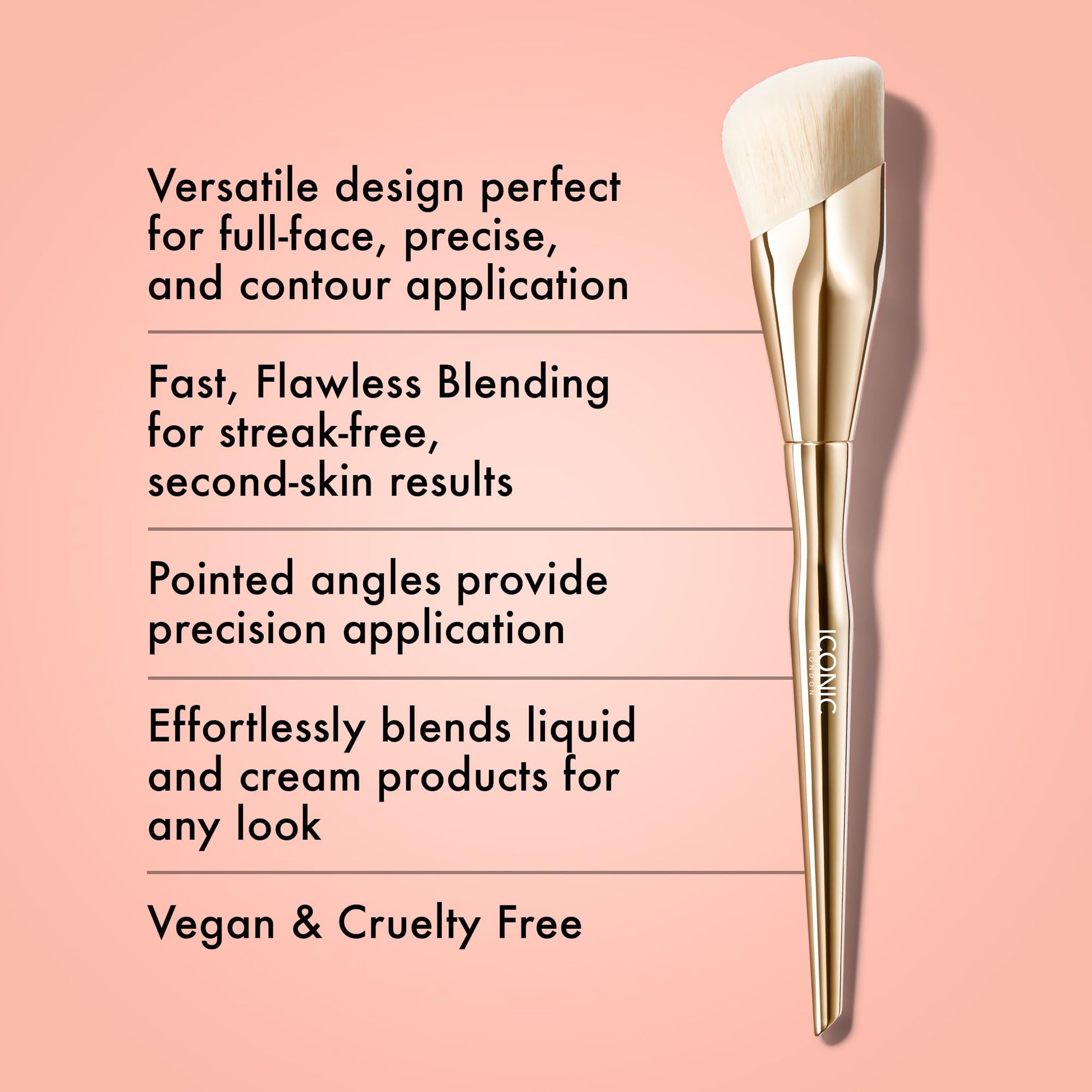 ICONIC LONDON Complexion Brush | Flawless Finish, Seamless Blending For Liquid and Cream Products - dailyvitalstore