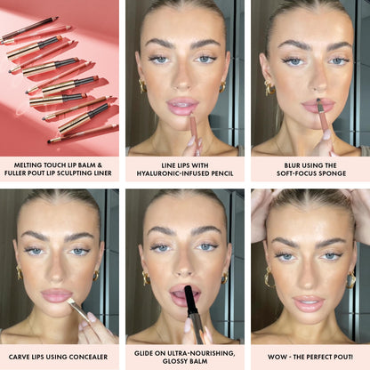 ICONIC LONDON Fuller Pout Sculpting Lip Liner | Blendable, Dual Ended Lip Liner with Creamy Colour and Lip Sponge for Buffing, Cruelty-Free, Vegan Makeup (Sister Sister) 0.036 Oz - dailyvitalstore