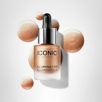 ICONIC LONDON Illuminator | Liquid Highlighting Drops for a Radiant Glow, Cruelty-Free, Vegan Makeup, Original (Champagne Shimmer) 0.45 Fl oz - dailyvitalstore