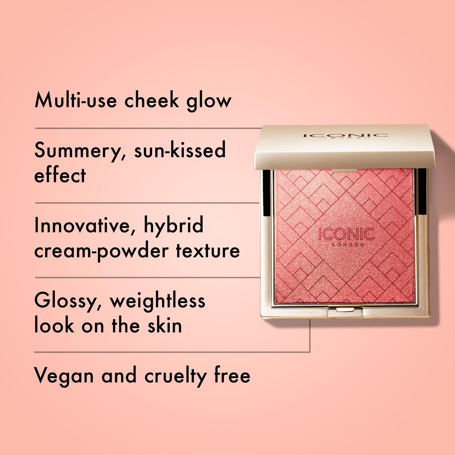 ICONIC LONDON Kissed by the Sun | Multi-Use Blush, Bronzer, & Highlighter, For All Skin Types, Cruelty-Free, Vegan Makeup, (Hot Stuff) 0.17 oz - dailyvitalstore