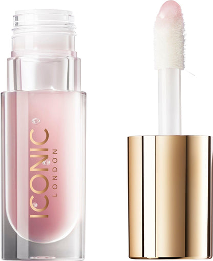 ICONIC LONDON Lustre Lip Oil | Non Sticky, Moisturizing and High Shine Lip Oil, Containing Vitamin C and Hyaluronic Acid, Cruelty Free, Vegan Makeup, Sugar Mama (Pink), 6 mL/ 0.2 Fl Oz - dailyvitalstore