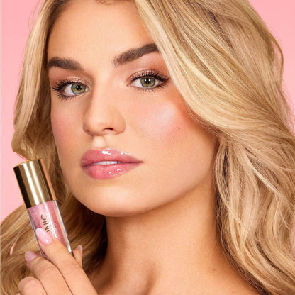 ICONIC LONDON Lustre Lip Oil | Non Sticky, Moisturizing and High Shine Lip Oil, Containing Vitamin C and Hyaluronic Acid, Cruelty Free, Vegan Makeup, Sugar Mama (Pink), 6 mL/ 0.2 Fl Oz - dailyvitalstore