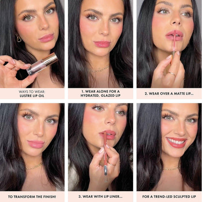 ICONIC LONDON Lustre Lip Oil | Non Sticky, Moisturizing and High Shine Lip Oil, Containing Vitamin C and Hyaluronic Acid, Cruelty Free, Vegan Makeup, Sugar Mama (Pink), 6 mL/ 0.2 Fl Oz - dailyvitalstore