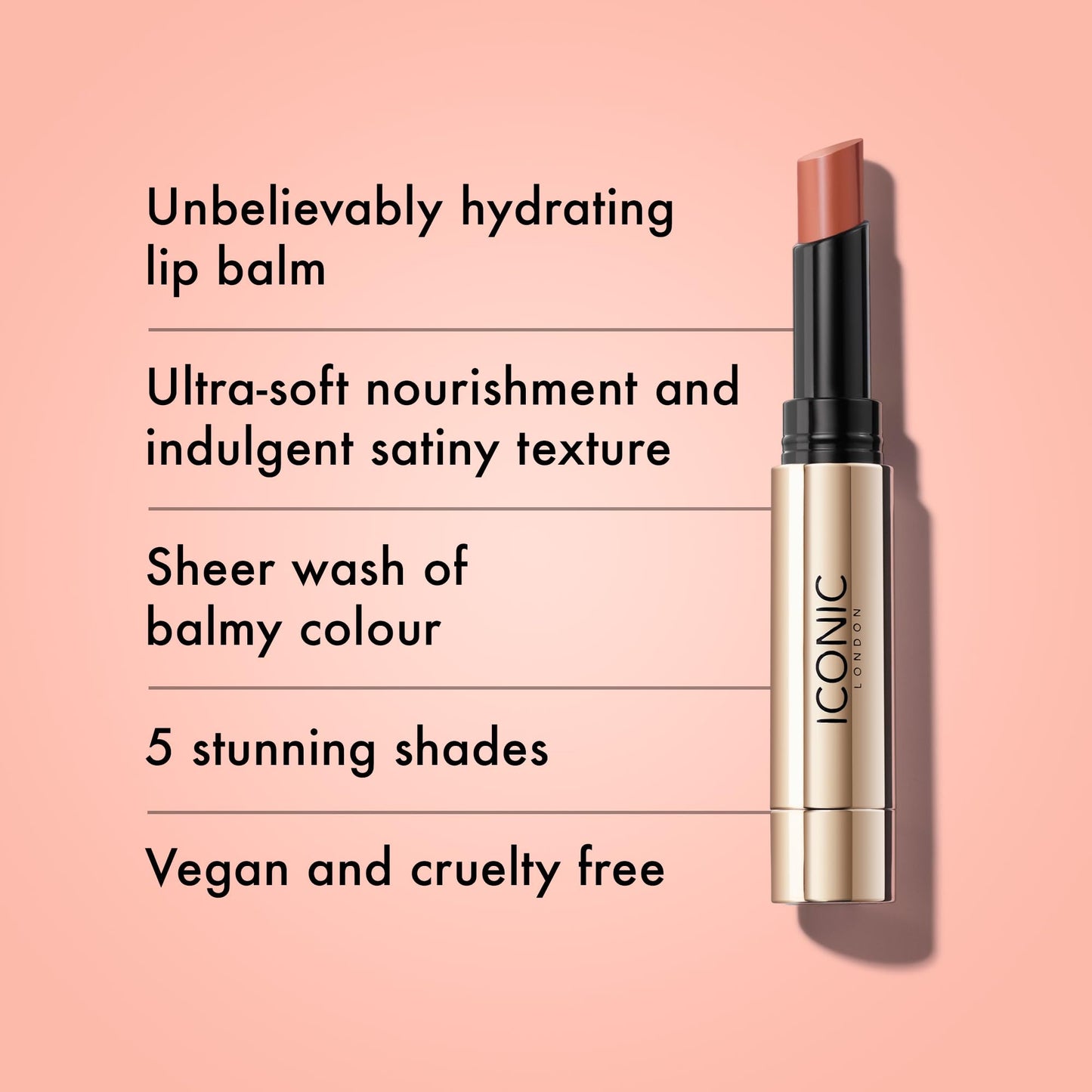 ICONIC LONDON Melting Touch Lip Balm | Hydrating Lip Balm, Non Sticky, Sheer Wash of Colour, Cruelty Free, Vegan Makeup (Love Language) 0.10 Fl oz - dailyvitalstore