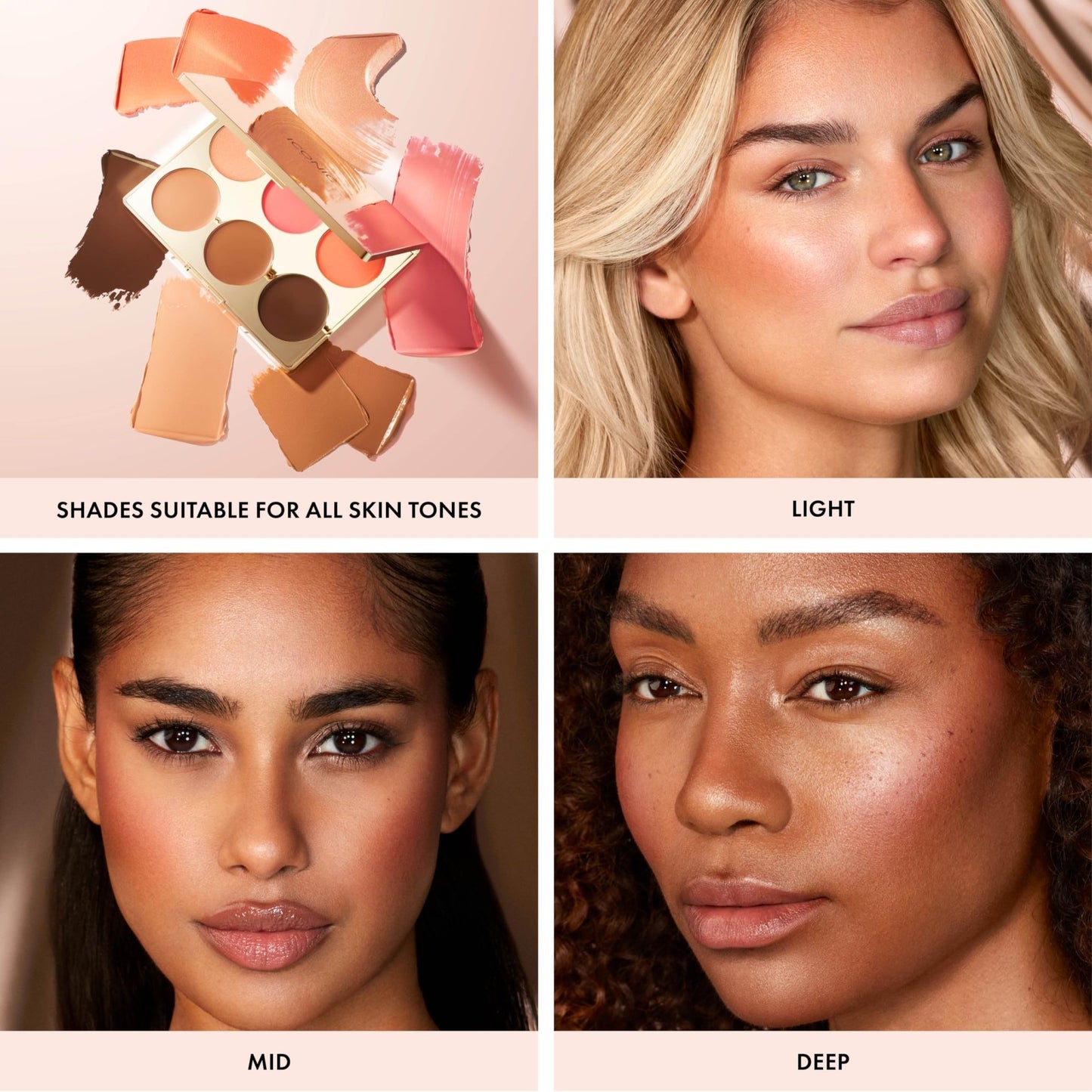 ICONIC LONDON Multi-Use Cream Blush, Bronze and Highlight Palette | Cruelty-Free, Vegan Makeup - dailyvitalstore