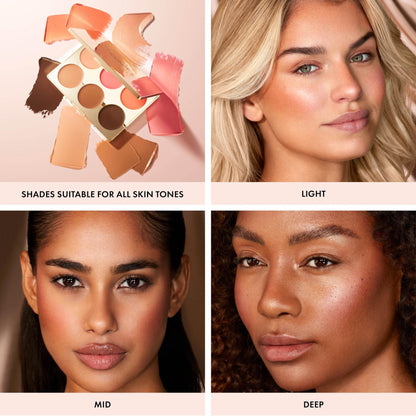 ICONIC LONDON Multi-Use Cream Blush, Bronze and Highlight Palette | Cruelty-Free, Vegan Makeup - dailyvitalstore