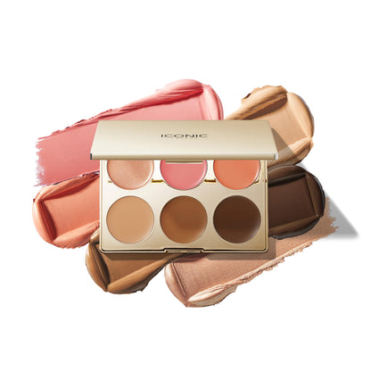 ICONIC LONDON Multi-Use Cream Blush, Bronze and Highlight Palette | Cruelty-Free, Vegan Makeup - dailyvitalstore