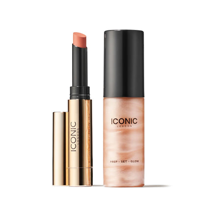 ICONIC LONDON Power Couple Gift Set | Includes Melting Touch Lip Balm (Undone) and Prep-Set-Glow (Original) - dailyvitalstore