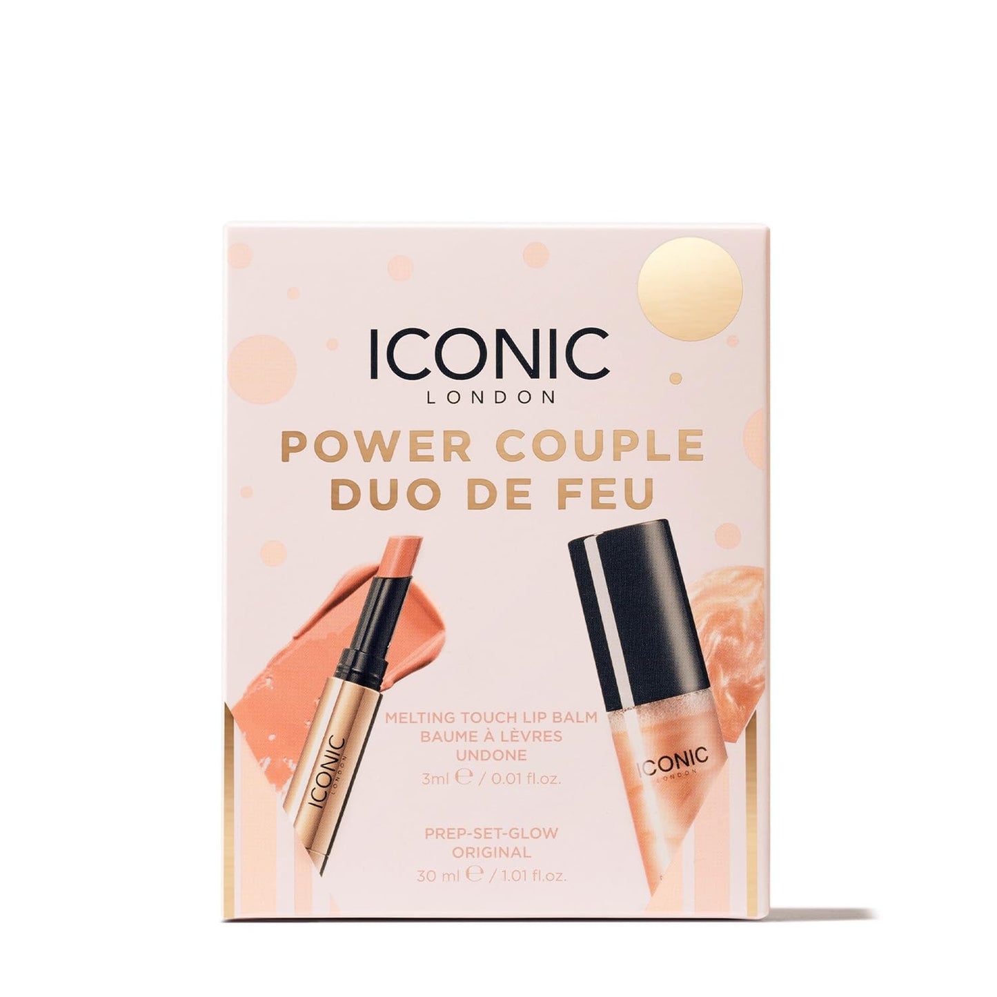 ICONIC LONDON Power Couple Gift Set | Includes Melting Touch Lip Balm (Undone) and Prep-Set-Glow (Original) - dailyvitalstore