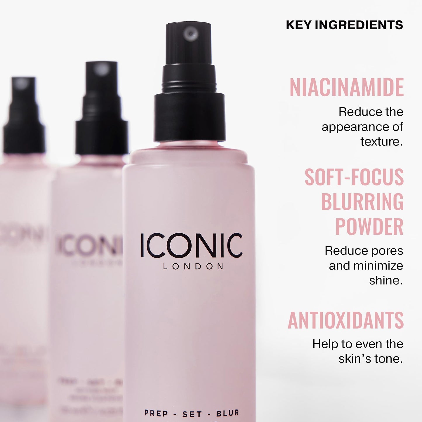 ICONIC LONDON Prep Set Blur Setting Spray | Makeup Fixing Spray, Blurs Imperfections and Gives Skin a Radiant Glow, Vegan Makeup, 120 mL / 4.05 Fl Oz. - dailyvitalstore