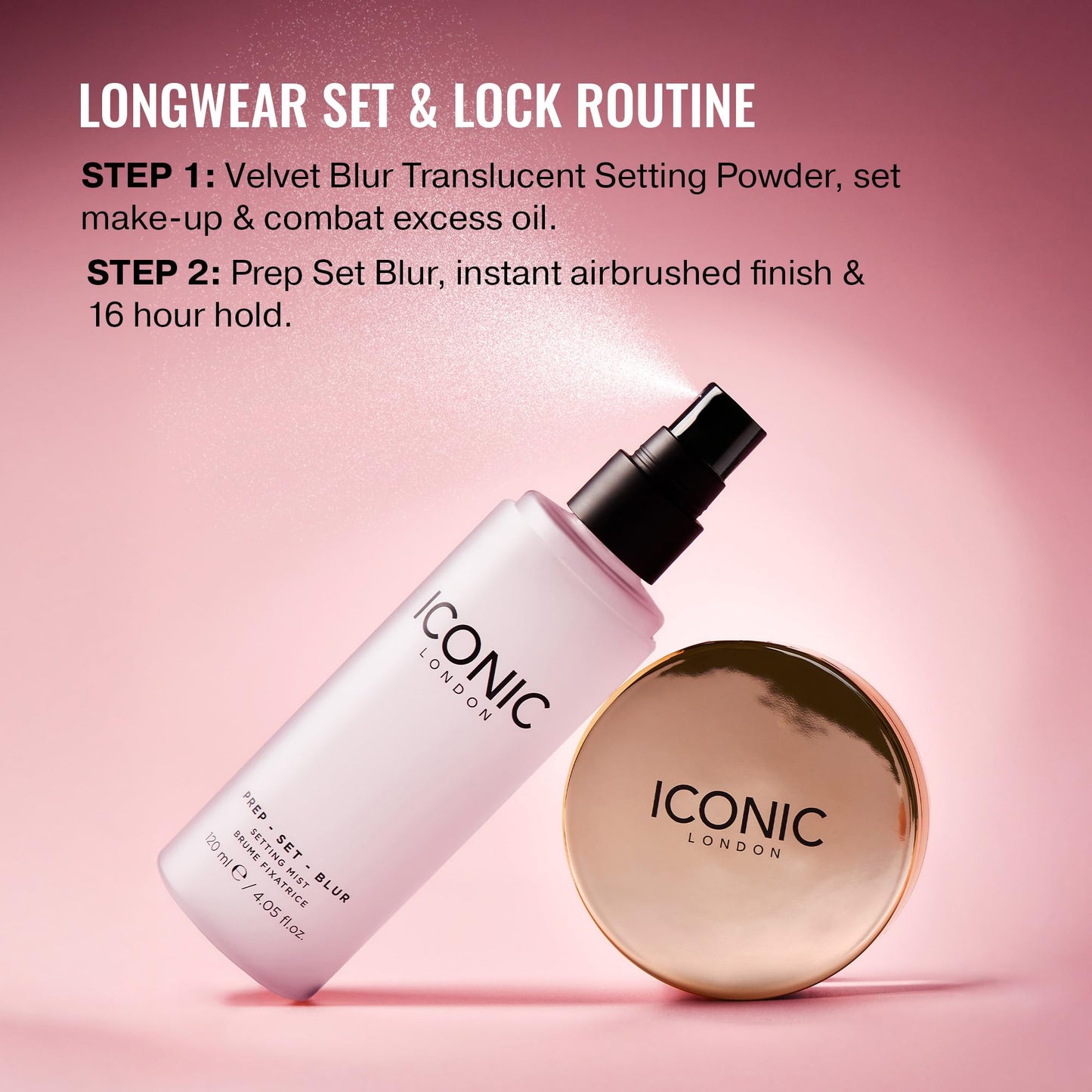 ICONIC LONDON Prep Set Blur Setting Spray | Makeup Fixing Spray, Blurs Imperfections and Gives Skin a Radiant Glow, Vegan Makeup, 120 mL / 4.05 Fl Oz. - dailyvitalstore