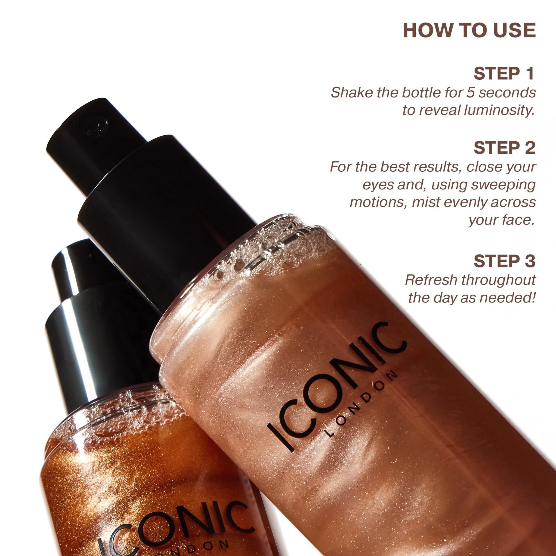 ICONIC LONDON Prep-Set-Glow | Hydrating + Setting + Glowing Spray, 3-in-1 Formula for a Dewy, Radiant Finish, Cruelty-Free, Vegan Makeup, 4.22 Fl oz - dailyvitalstore