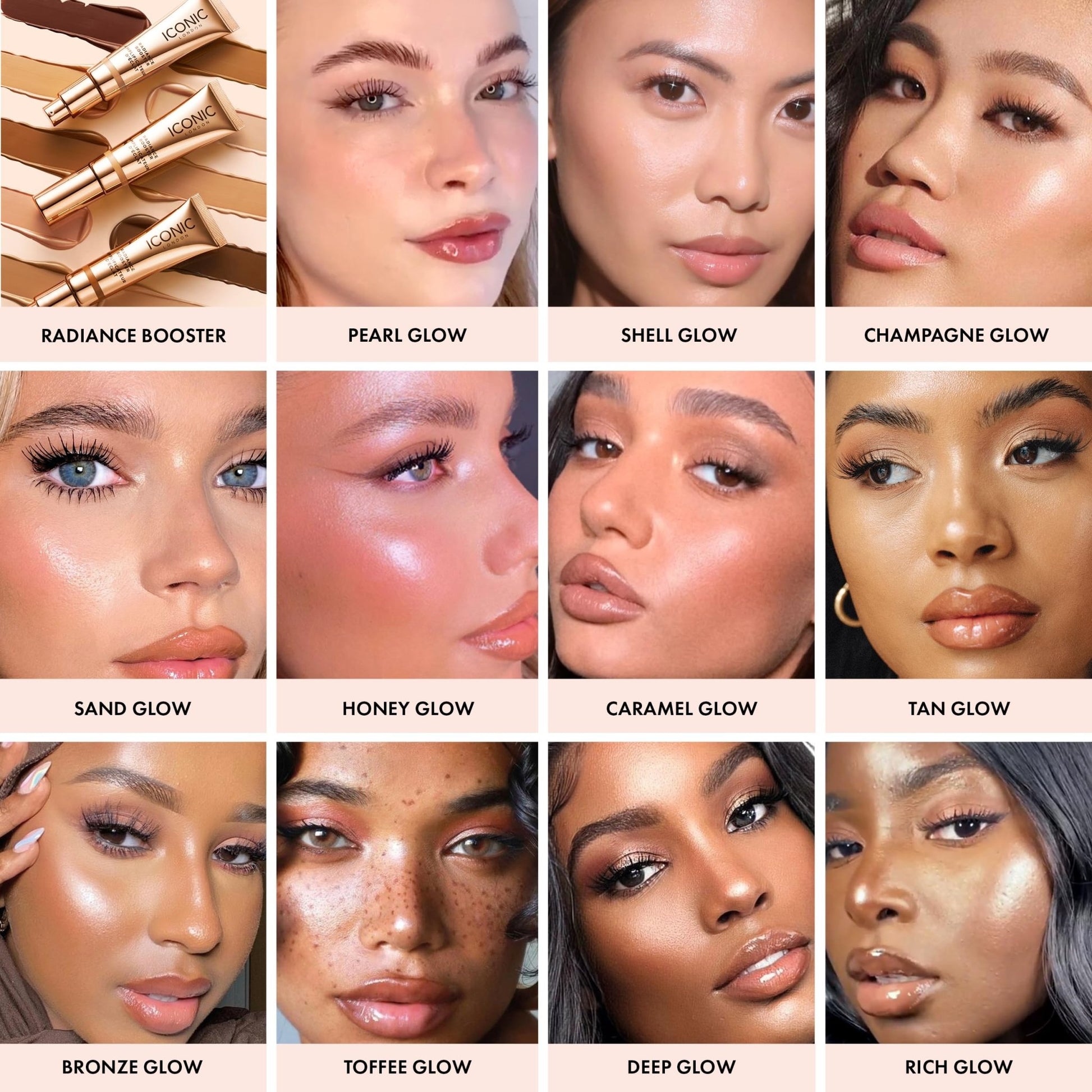 ICONIC LONDON Radiance Booster | Liquid Radiance Lightweight Skin Tint for a Glowy Makeup Look, Cruelty Free, Vegan Makeup (Sand Glow) 30 mL/ 1.01 Fl Oz - dailyvitalstore