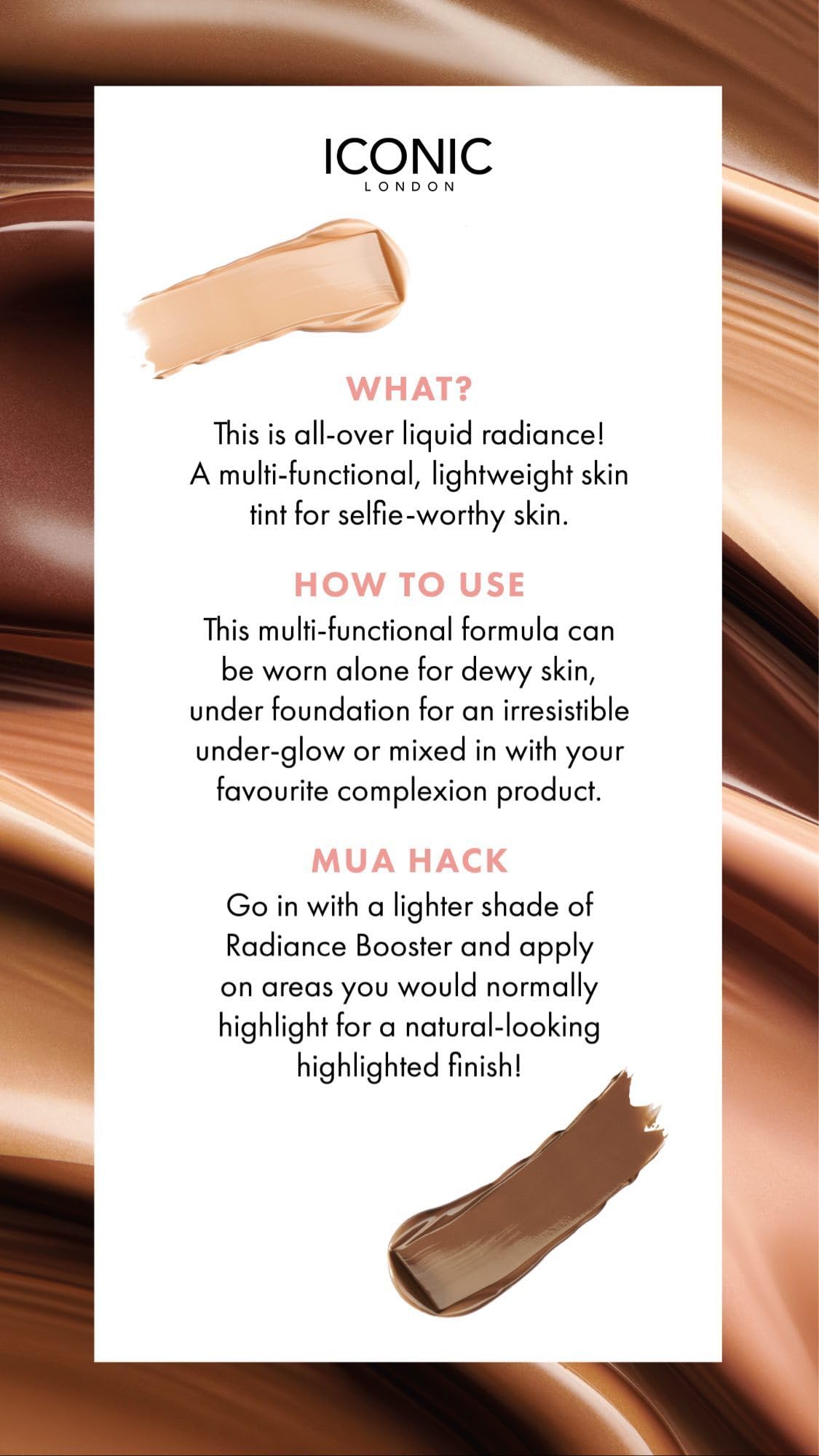 ICONIC LONDON Radiance Booster | Liquid Radiance Lightweight Skin Tint for a Glowy Makeup Look, Cruelty Free, Vegan Makeup (Sand Glow) 30 mL/ 1.01 Fl Oz - dailyvitalstore