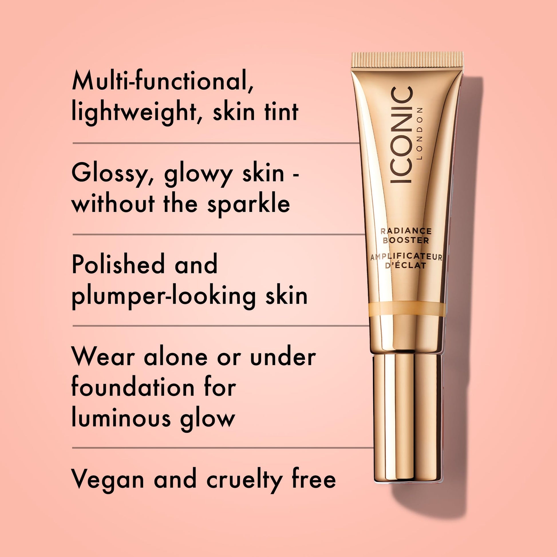 ICONIC LONDON Radiance Booster | Liquid Radiance Lightweight Skin Tint for a Glowy Makeup Look, Cruelty Free, Vegan Makeup (Sand Glow) 30 mL/ 1.01 Fl Oz - dailyvitalstore