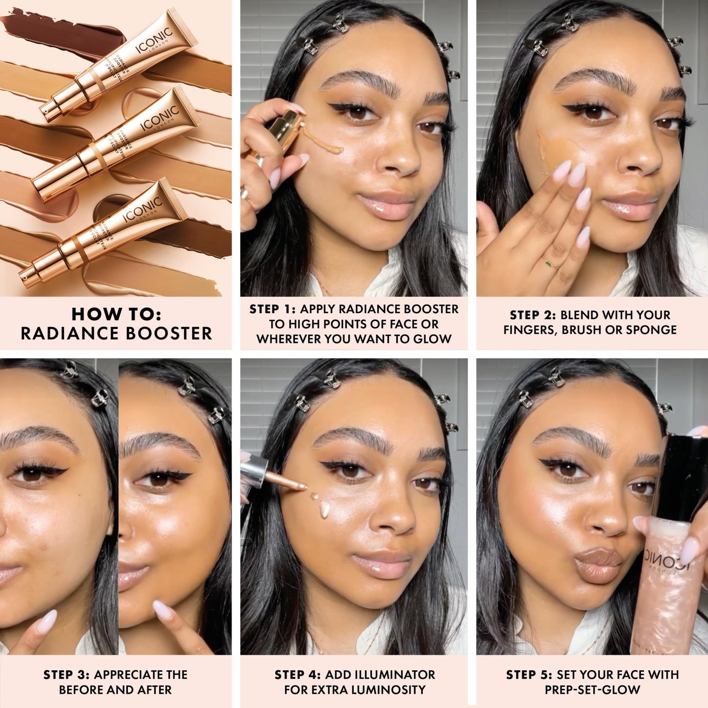 ICONIC LONDON Radiance Booster | Liquid Radiance Lightweight Skin Tint for a Glowy Makeup Look, Cruelty Free, Vegan Makeup (Sand Glow) 30 mL/ 1.01 Fl Oz - dailyvitalstore