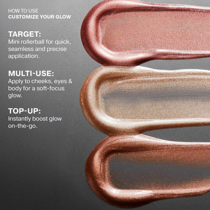 ICONIC LONDON Rollaway Glow | Liquid Highlighter for a Radiant Glow, Cruelty-Free, Vegan Makeup (Champagne Chic) 0.27 Fl oz - dailyvitalstore