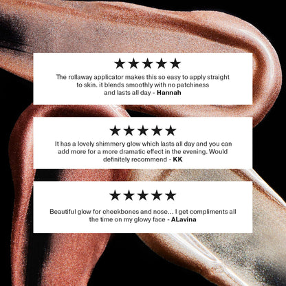 ICONIC LONDON Rollaway Glow | Liquid Highlighter for a Radiant Glow, Cruelty-Free, Vegan Makeup (Champagne Chic) 0.27 Fl oz - dailyvitalstore