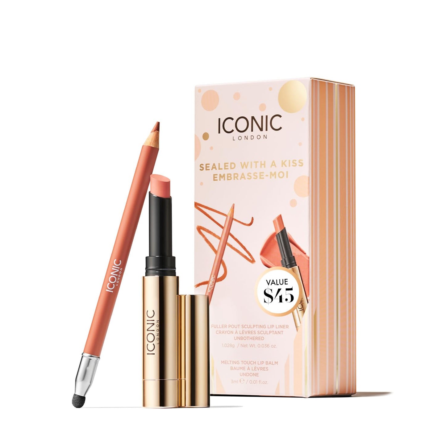 ICONIC LONDON Sealed with a Kiss Gift Set | Includes Melting Touch Lip Balm (Undone) and Fuller Pout Sculpting - dailyvitalstore