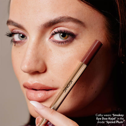 ICONIC LONDON Smokey Eye Duo Eyeliner | Creamy, Easy to Blend 2-in-1 Eyeliner Crayon, Water Resistant, Cruelty Free, Vegan Makeup (Spiced Plum) 0.027 oz - dailyvitalstore