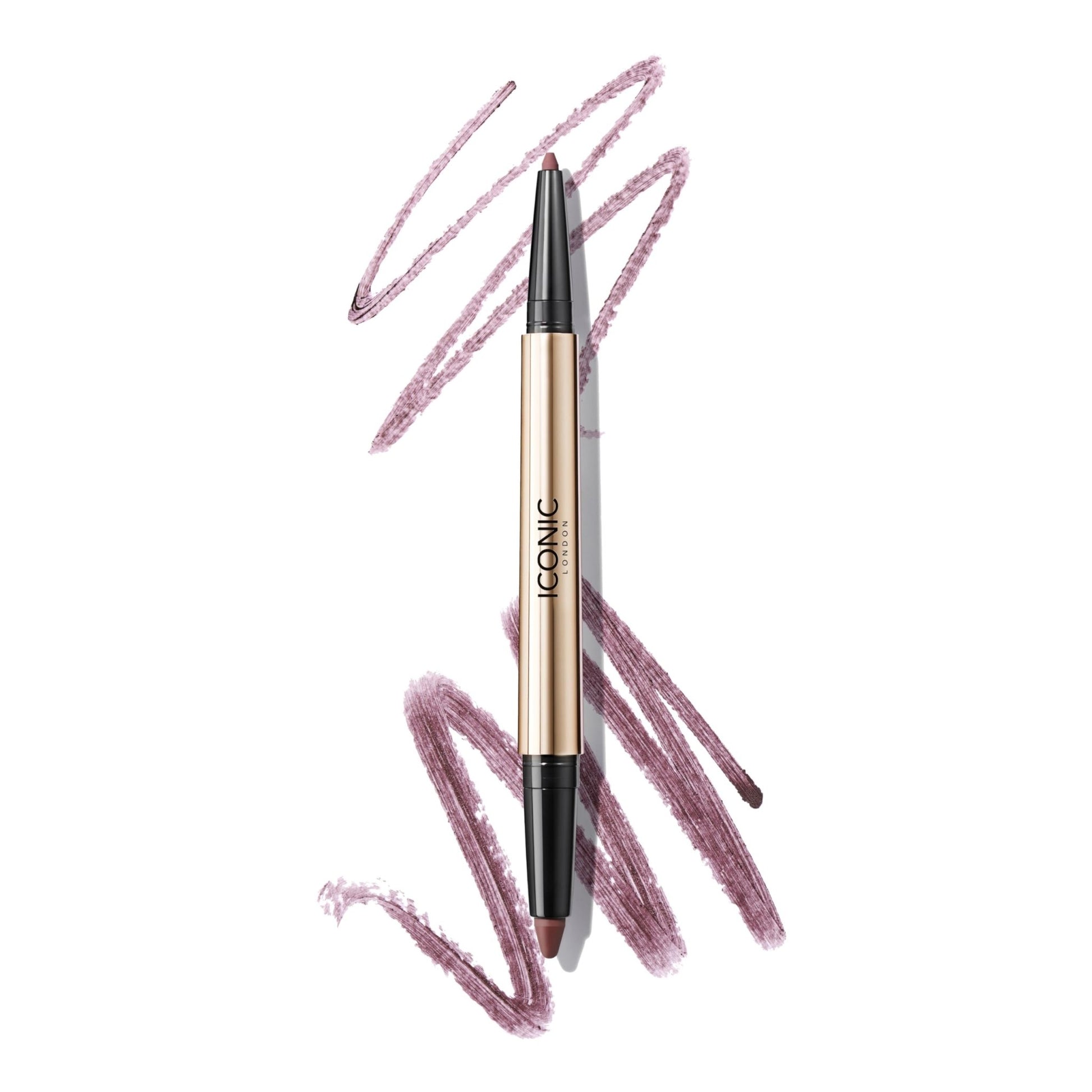 ICONIC LONDON Smokey Eye Duo Eyeliner | Creamy, Easy to Blend 2-in-1 Eyeliner Crayon, Water Resistant, Cruelty Free, Vegan Makeup (Spiced Plum) 0.027 oz - dailyvitalstore