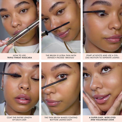 ICONIC LONDON Triple Threat Mascara | Volumizing, Lengthening + Lifting Mascara for Stunning Lashes, Cruelty-Free, Vegan Makeup, 0.30 Fl oz - dailyvitalstore