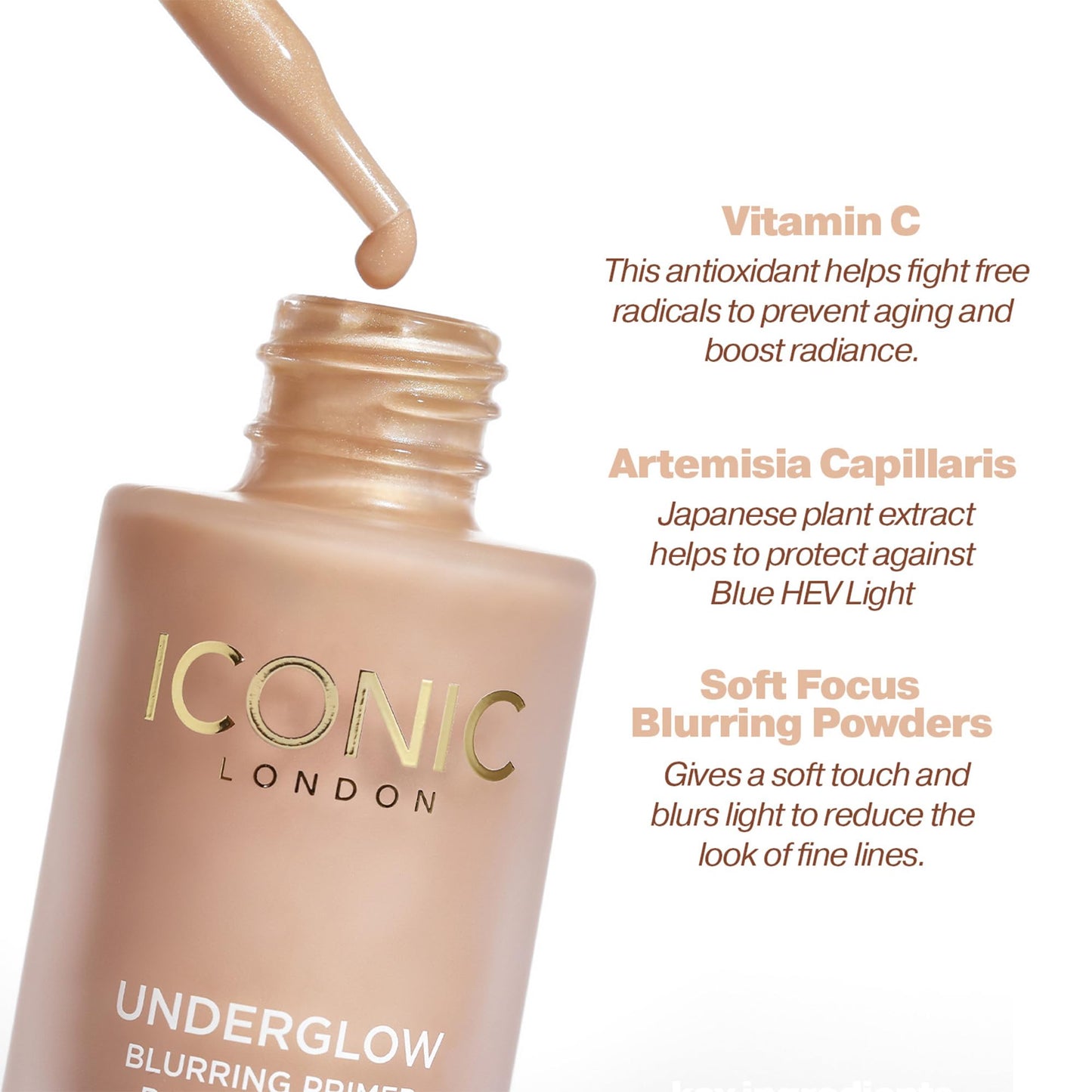 ICONIC LONDON Underglow Blurring Primer | Blurs Imperfections and Gives Skin a Radiant Glow, Cruelty-Free, Vegan Makeup Universal Shade, 0.91 Fl oz - dailyvitalstore