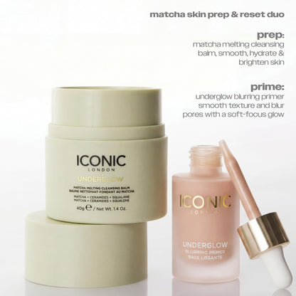 ICONIC LONDON Underglow Matcha Melting Cleansing Balm | Makeup Remover with Squalane & Ceramides for Softer, Plumper Skin | Vegan, 1.41 oz - dailyvitalstore