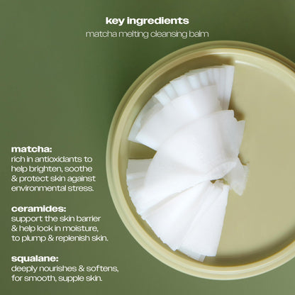 ICONIC LONDON Underglow Matcha Melting Cleansing Balm | Makeup Remover with Squalane & Ceramides for Softer, Plumper Skin | Vegan, 1.41 oz - dailyvitalstore
