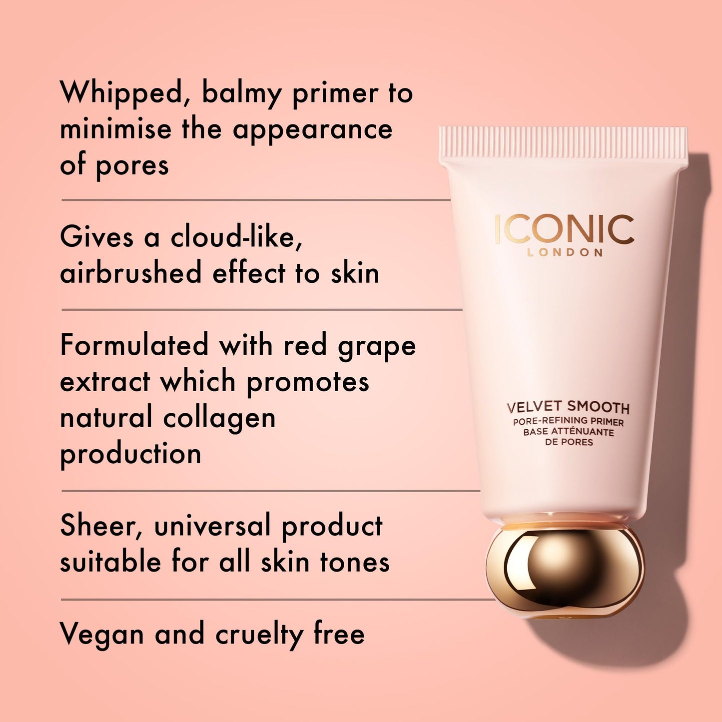 ICONIC LONDON Velvet Smooth Pore-Refining Primer | Whipped, Balmy Primer, Diffuses Pores, Cruelty-Free, Vegan Makeup, 1.01 Fl oz - dailyvitalstore