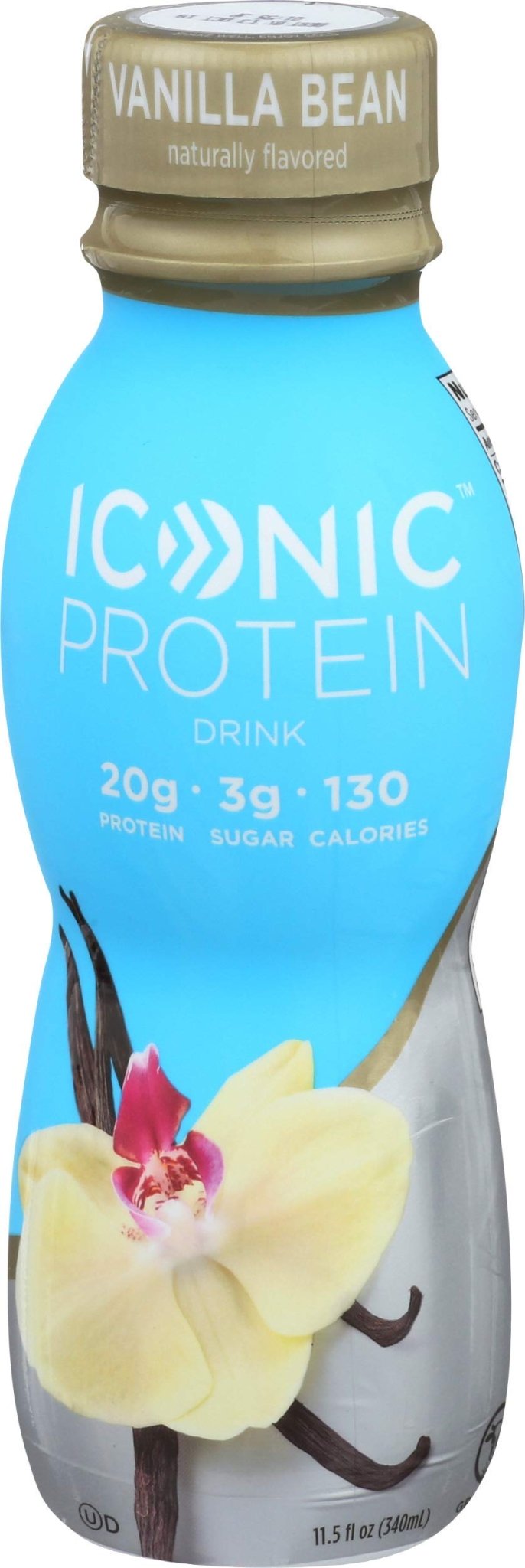 Iconic Protein Drinks, Vanilla Bean (12 Pack) - Sugar Free & Low Carb - 20g Grass Fed Protein - Lactose Free, Gluten Free, Non-GMO, Kosher - Keto Friendly Protein Shakes - dailyvitalstore