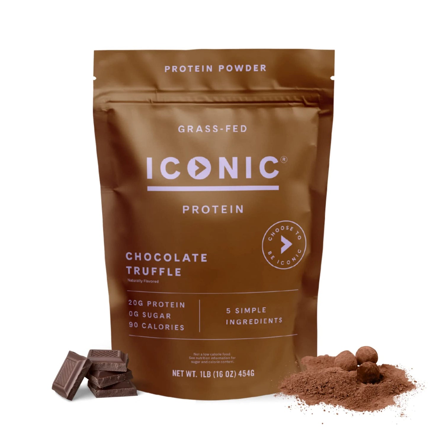 ICONIC Protein Powder, Chocolate Truffle - Sugar Free, Low Carb Protein Powder - Lactose Free, Gluten Free, Non-GMO - 20g Grass Fed Whey & Casein Protein - dailyvitalstore