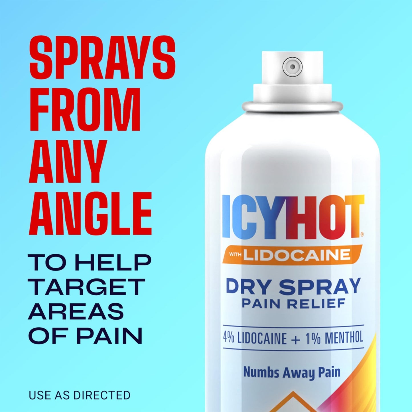 Icy Hot Lidocaine Pain Relief Dry Spray, Numb Aggravated Nerves with Max Strength Lidocaine 4% and Menthol 1%, Fast-Acting Pain Relief for Minor Pain, Backaches, Sprains and Strains, 4 oz - dailyvitalstore