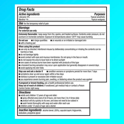 Icy Hot Lidocaine Pain Relief Dry Spray, Numb Aggravated Nerves with Max Strength Lidocaine 4% and Menthol 1%, Fast-Acting Pain Relief for Minor Pain, Backaches, Sprains and Strains, 4 oz - dailyvitalstore
