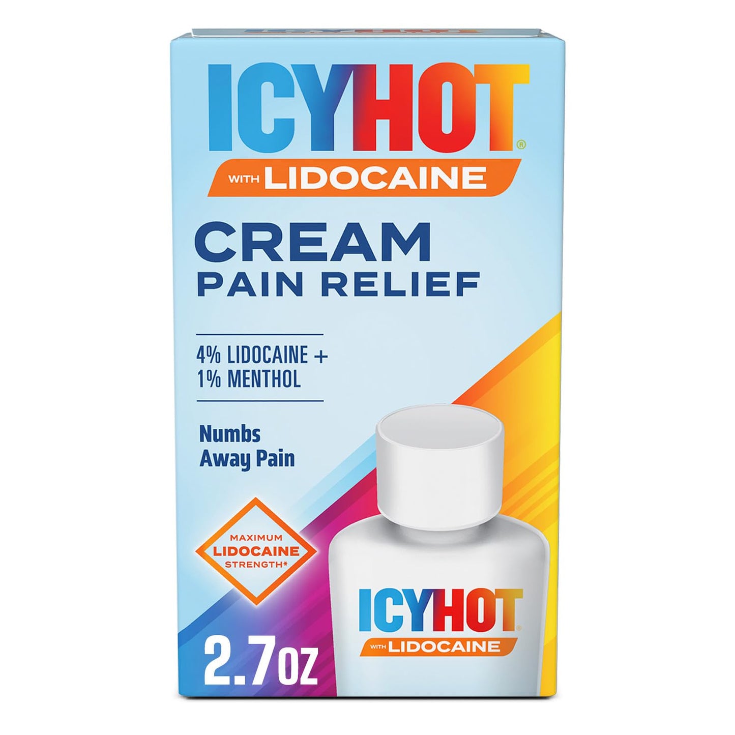 Icy Hot Max Strength Pain Relief Cream with Lidocaine Plus Menthol, 2.7 Ounces - dailyvitalstore