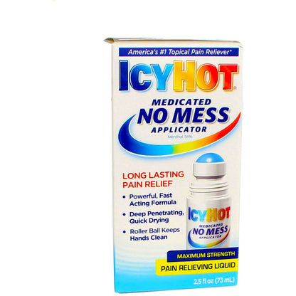 Icy Hot Medicated No Mess Applicator Max-Strength 2.5 Ounce (73ml) (6 Pack) - dailyvitalstore