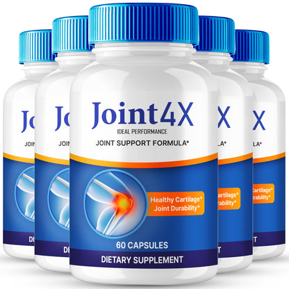 IDEAL PERFORMANCE Joint4X Joint Support Capsules, Official Joint-4X Supplement Pills, All-Natural Formula to Fortify Bones and Bolster Flexibility - Maximum Strength, Joint 4X Pills Reviews (5 Pack) - dailyvitalstore
