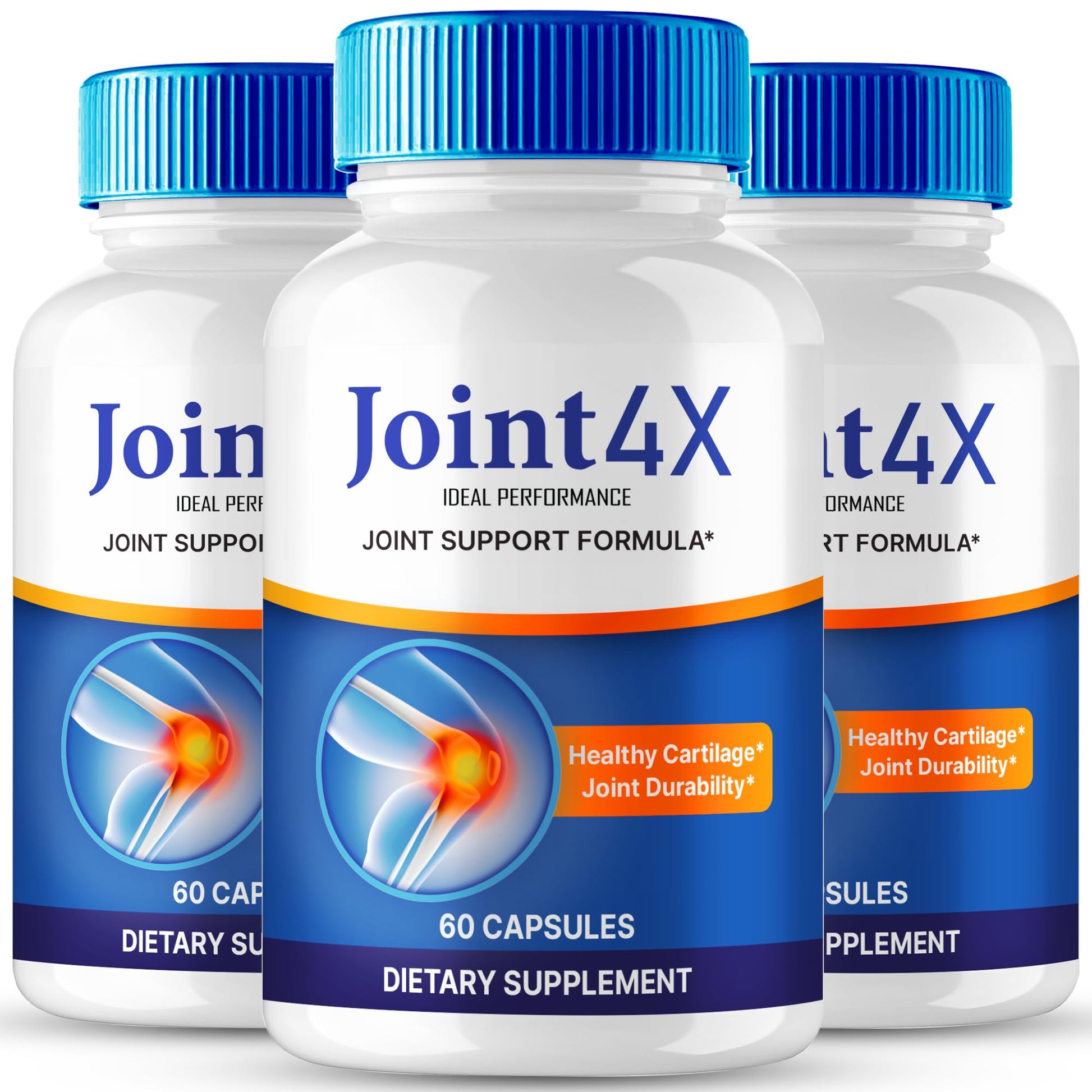 IDEAL PERFORMANCE Joint4X Joint Support Capsules, Official Joint-4X Supplement Pills, All-Natural Formula to Fortify Bones and Bolster Flexibility - Maximum Strength, Joint 4X Pills Reviews (3 Pack) - dailyvitalstore