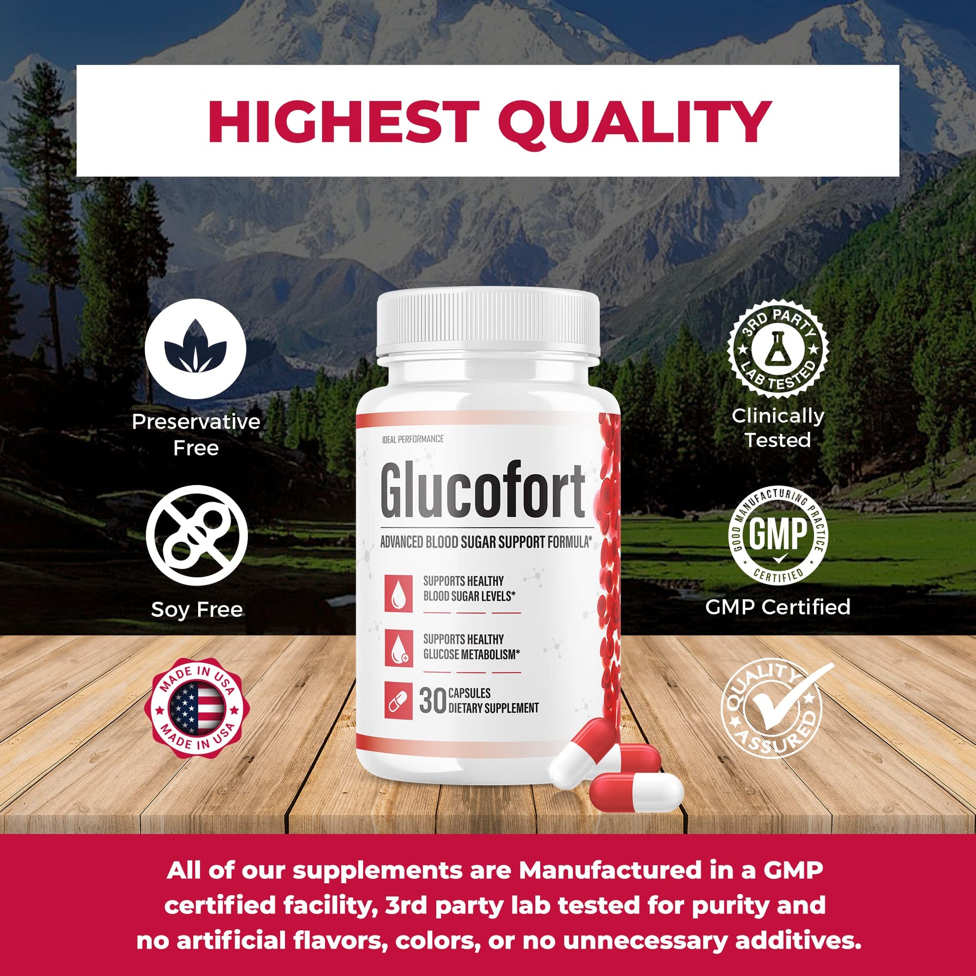 IDEAL PERFORMANCE (Official) Glucofort Supplement Support Formula (3 Pack) - dailyvitalstore