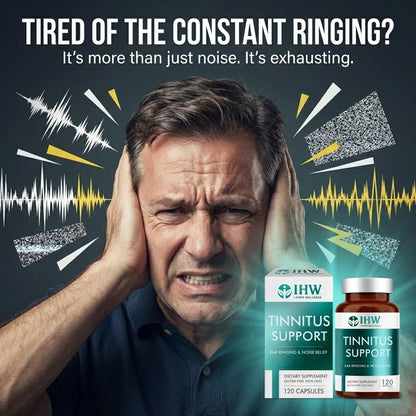 IHW Tinnitus Relief for Ringing Ears, 1200mg Tinnitus Relief Supplement, 120 Capsules, with Vitamin B Complex & C, Reduces Ringing in Ears, Promotes Hearing Wellness & Comfort - dailyvitalstore