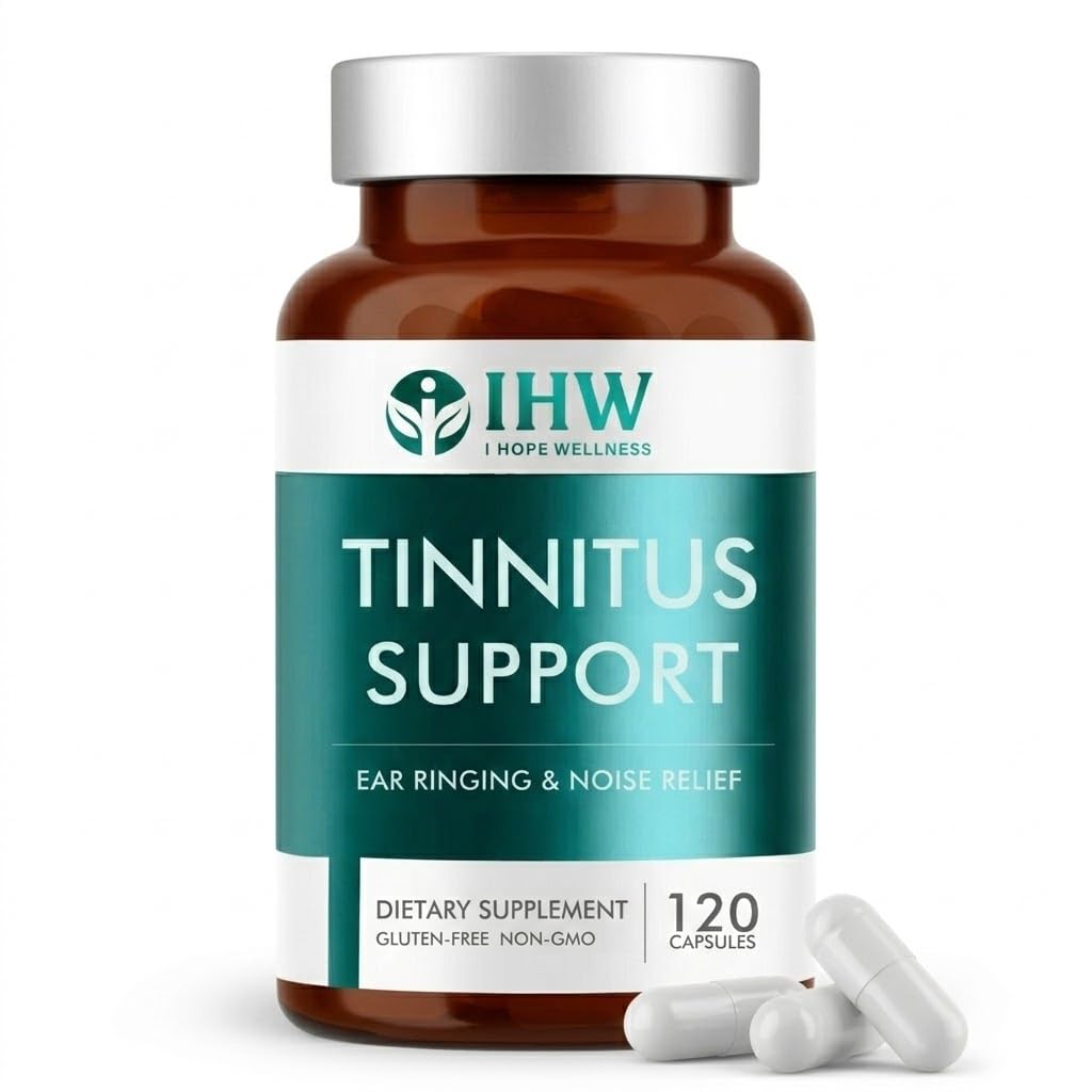 IHW Tinnitus Relief for Ringing Ears, 1200mg Tinnitus Relief Supplement, 120 Capsules, with Vitamin B Complex & C, Reduces Ringing in Ears, Promotes Hearing Wellness & Comfort - dailyvitalstore