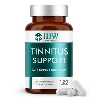 IHW Tinnitus Relief for Ringing Ears, 1200mg Tinnitus Relief Supplement, 120 Capsules, with Vitamin B Complex & C, Reduces Ringing in Ears, Promotes Hearing Wellness & Comfort - dailyvitalstore