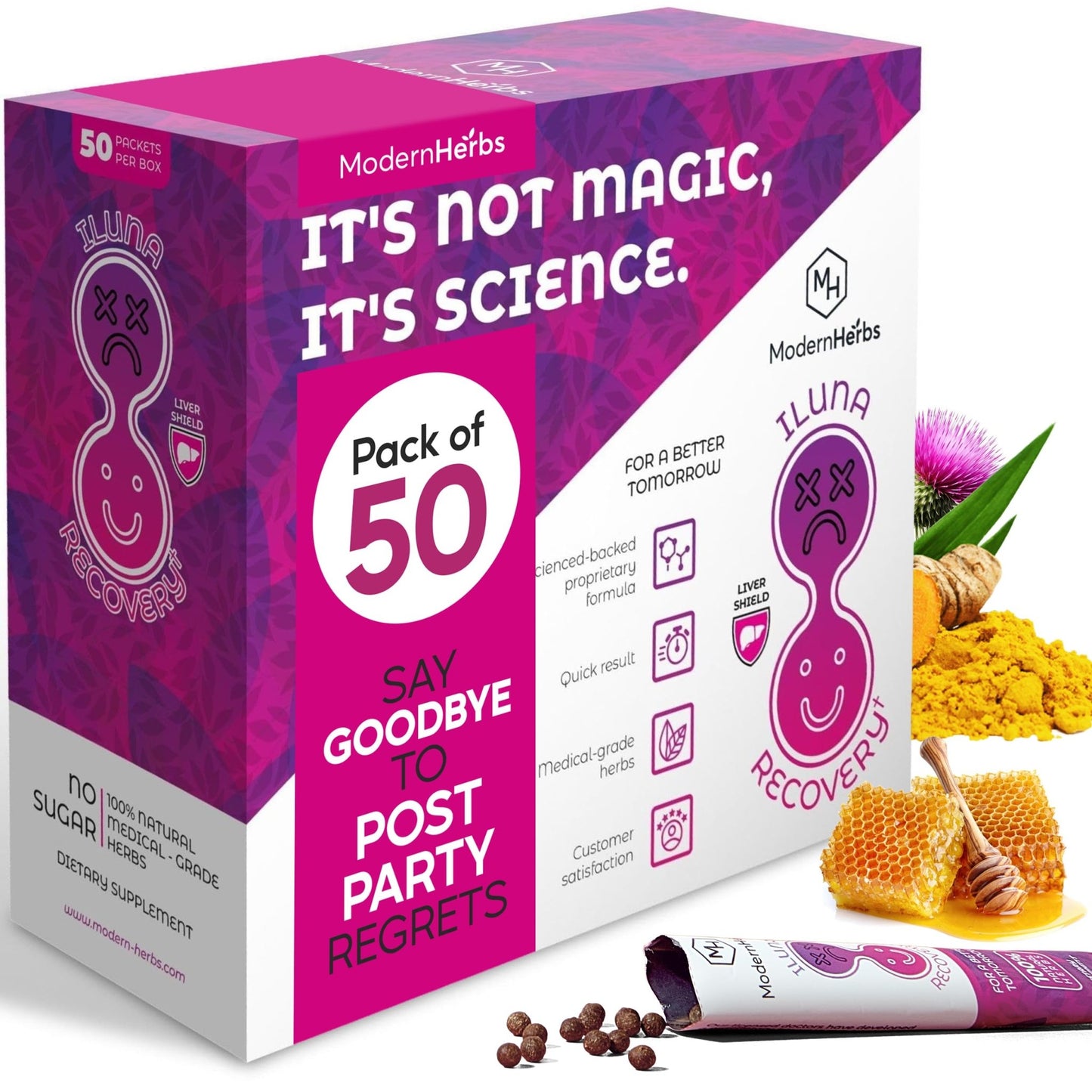 ILUNA Herbal Wellness Supplement - 50 Count - Traditional Korean Botanical Blend with Milk Thistle - Concentrated Herbal Pebbles for Daily Vitality and Balance - dailyvitalstore