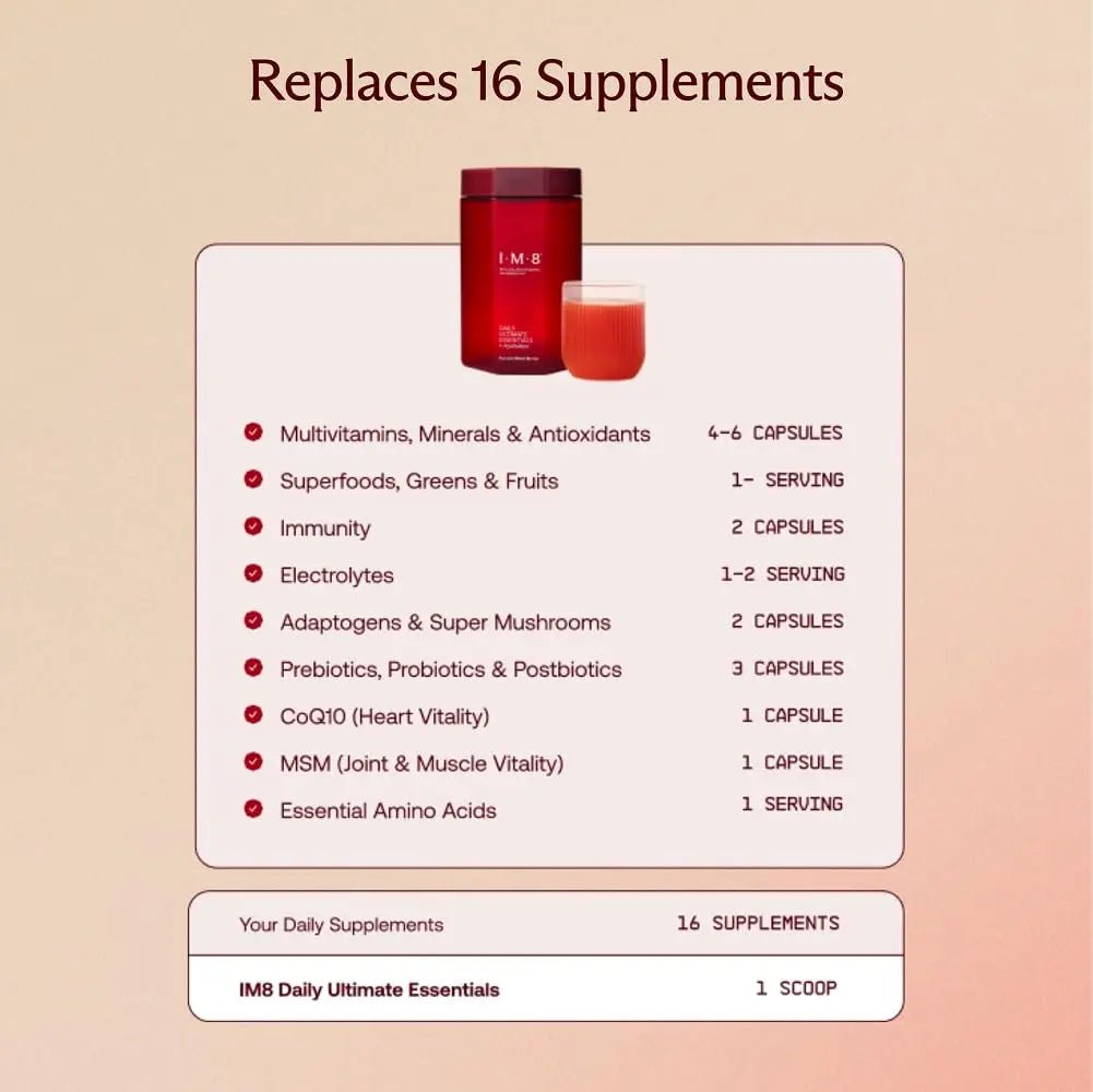 IM8 Daily Ultimate Essentials All-in-One Multivitamin Supplement (30 Servings, Starter Kit - Scoop + Tumbler Included) - dailyvitalstore