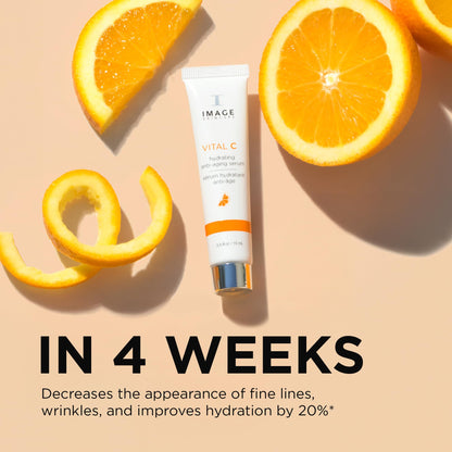 IMAGE Skincare, VITAL C Hydrating Anti-Aging Serum, with Potent Vitamin C to Brighten, Tone and Smooth Appearance of Wrinkles, Sample Size 0.5 fl oz - dailyvitalstore