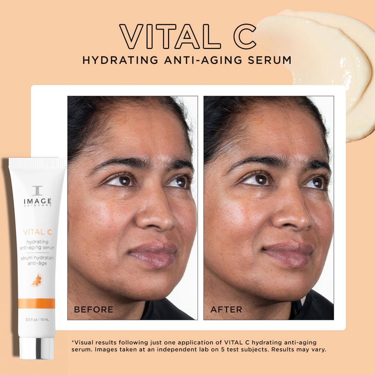 IMAGE Skincare, VITAL C Hydrating Anti-Aging Serum, with Potent Vitamin C to Brighten, Tone and Smooth Appearance of Wrinkles, Sample Size 0.5 fl oz - dailyvitalstore
